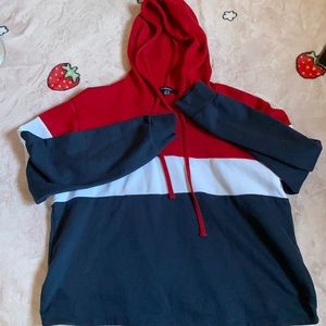 Ambiance Red, White, and Black Hoodie